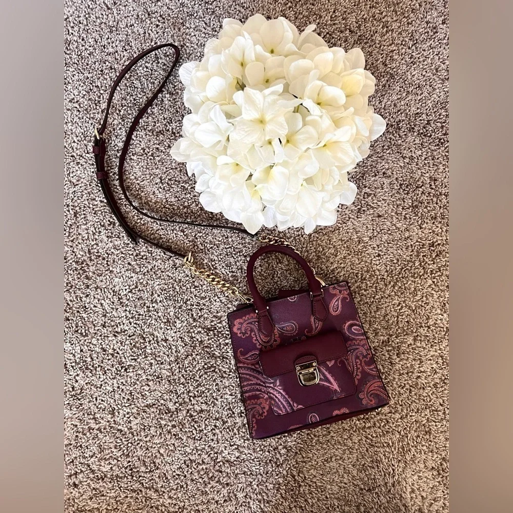 Michael Kors Plum Paisley Bridgette Crossbody Bag